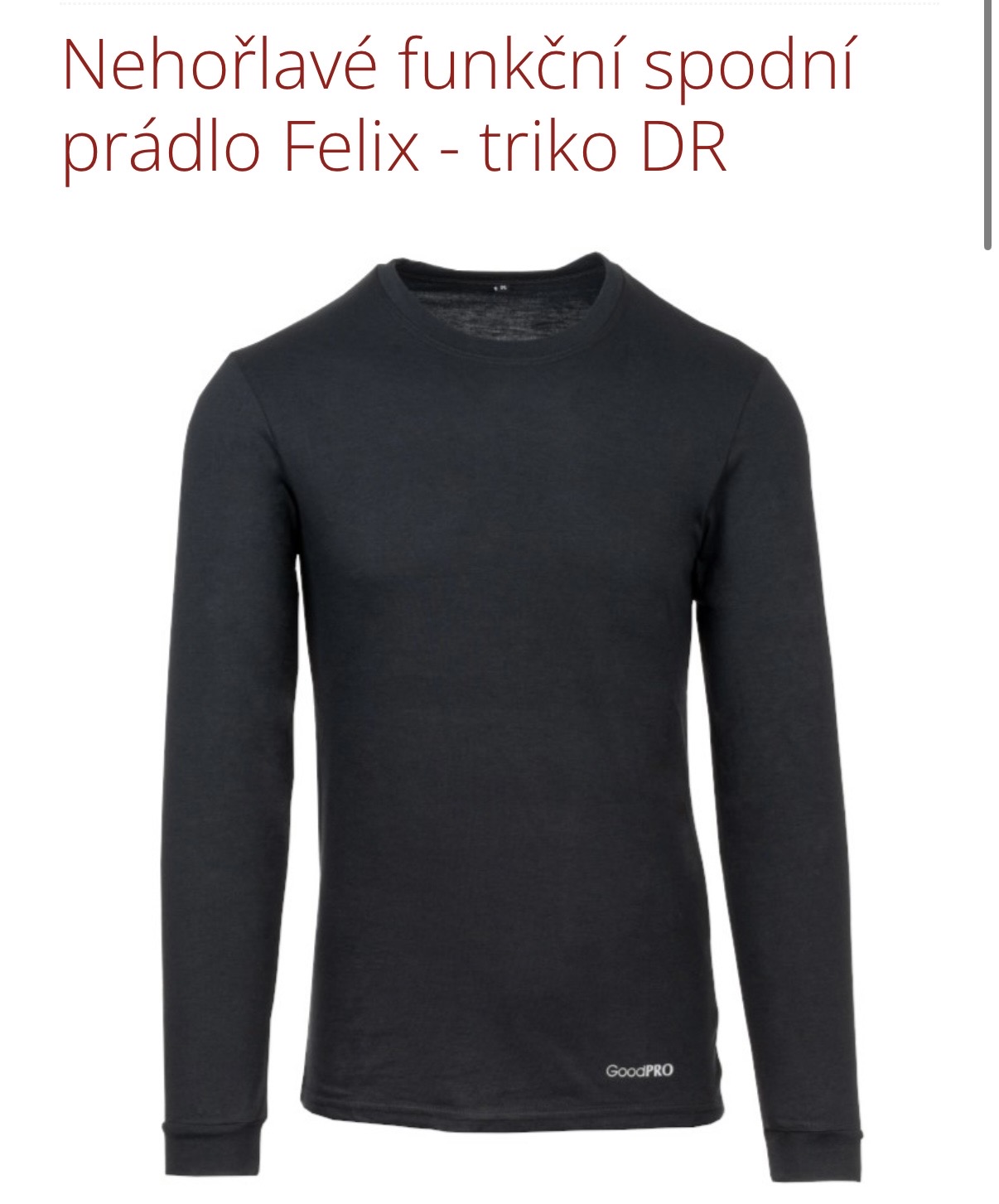 Nehořlavé funkční spodní prádlo Felix - triko DR