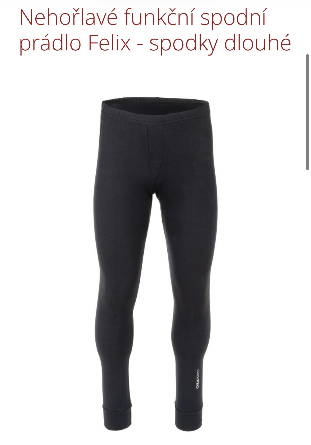 Nehořlavé funkční spodní prádlo Felix - spodky dlouhé