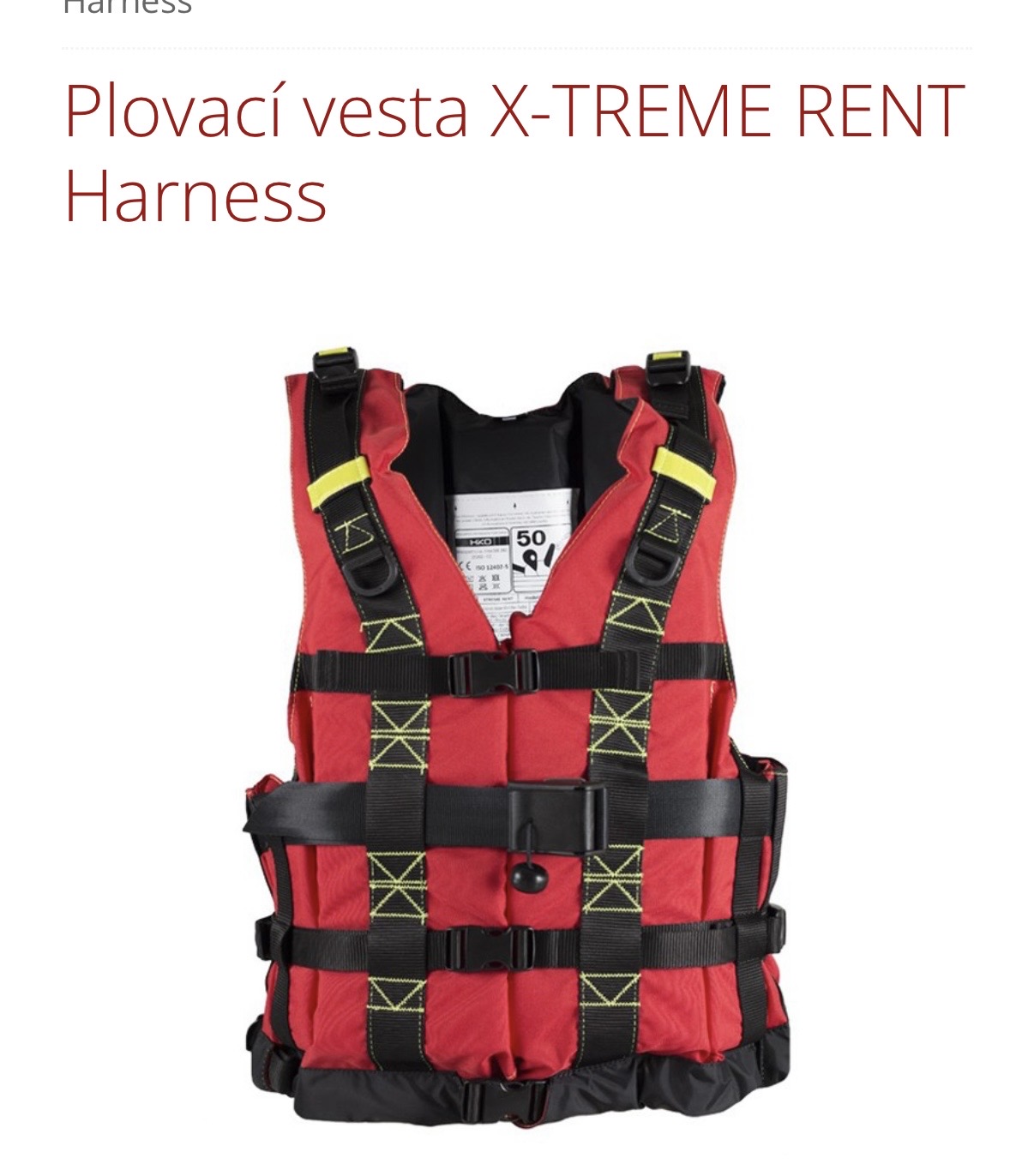 Plovací vesta X-TREME RENT Harness